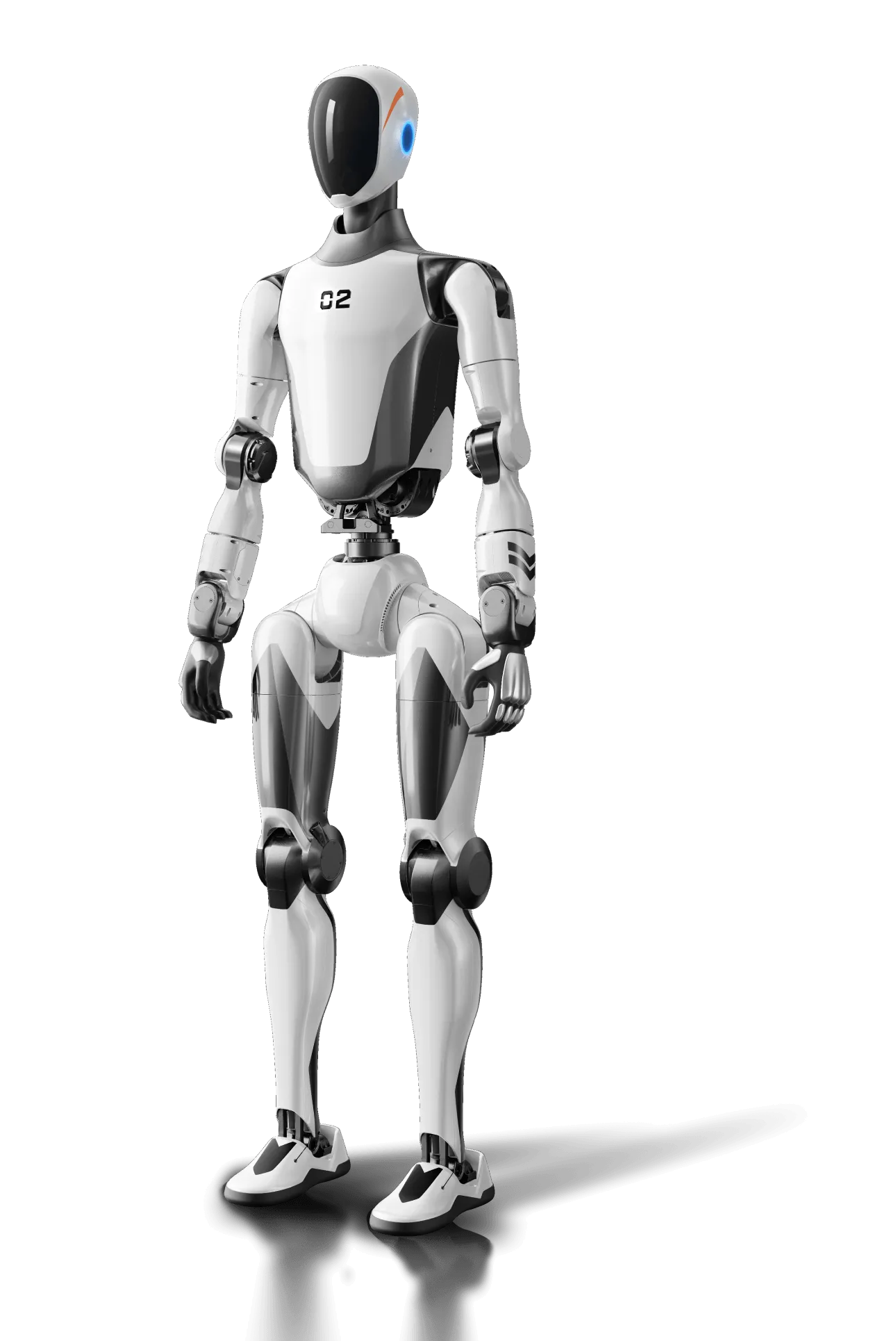Unitree H2-Xの公式製品写真・白い二足ヒューマノイド全身